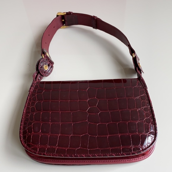 Cartier Vintage Must de Cartier Red Burgundy Crocodile Leather Bag. - Picture 9 of 17